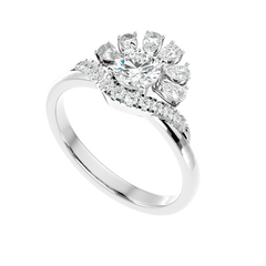 Floral Petal Diamond Ring