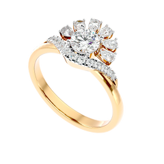 Floral Petal Diamond Ring
