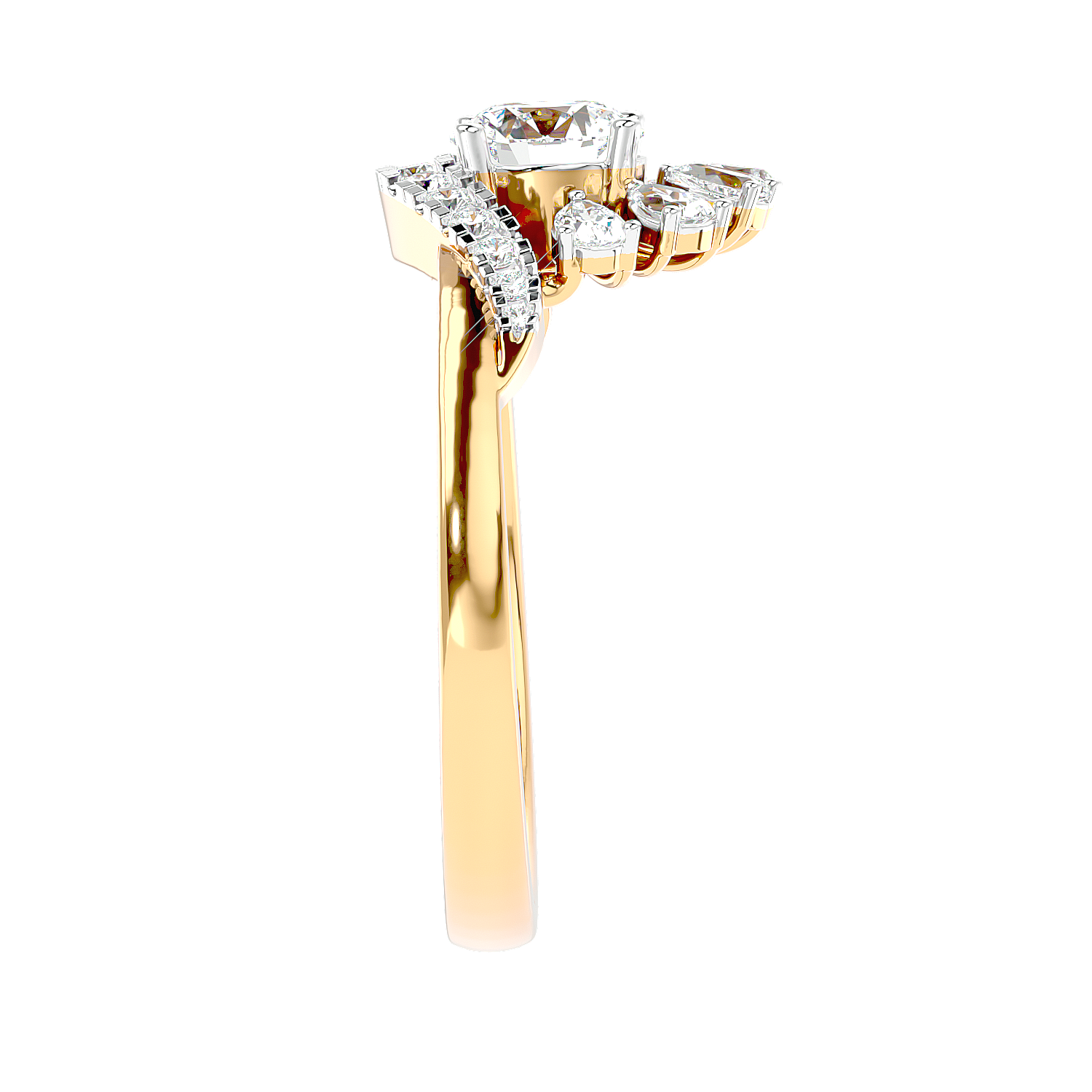 Floral Petal Diamond Ring