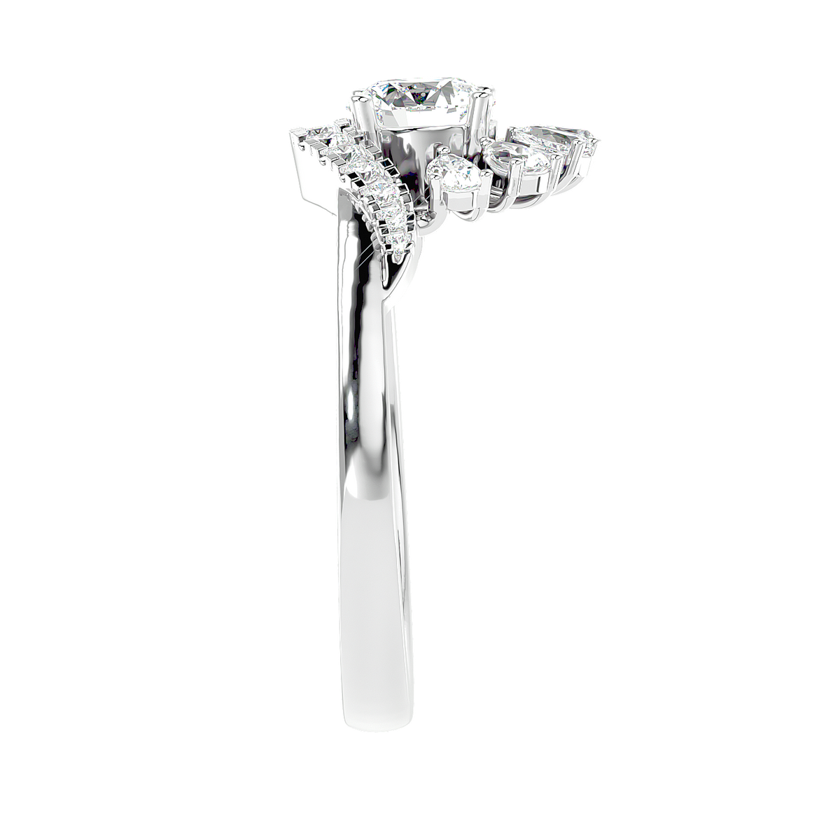 Floral Petal Diamond Ring