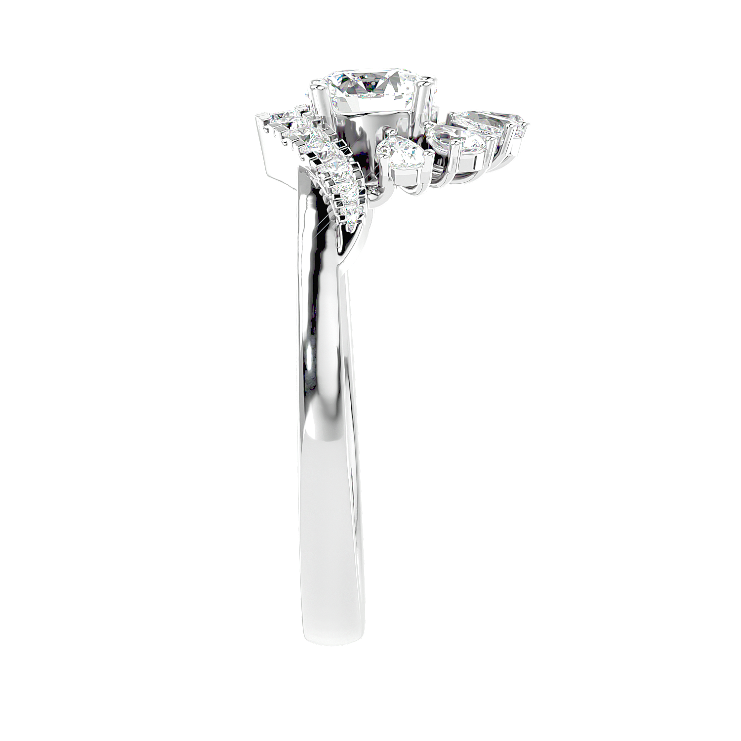 Floral Petal Diamond Ring