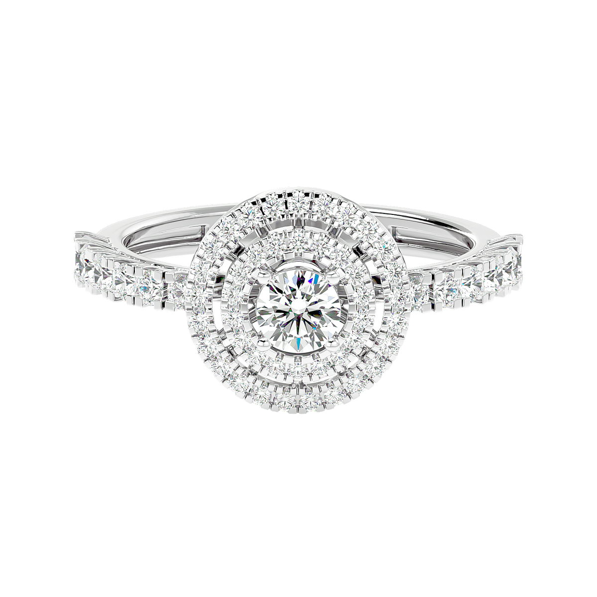 Double Halo Diamond Ring