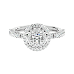 Double Halo Diamond Ring
