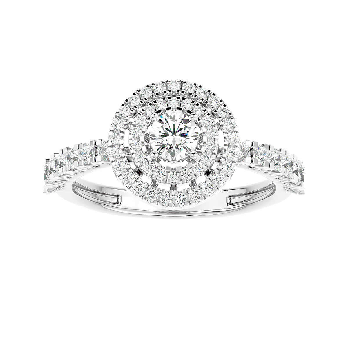 Double Halo Diamond Ring