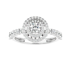 Double Halo Diamond Ring