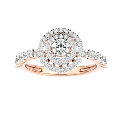 Double Halo Diamond Ring