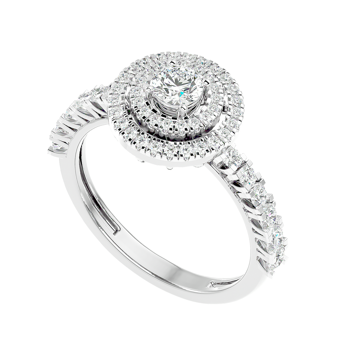 Double Halo Diamond Ring