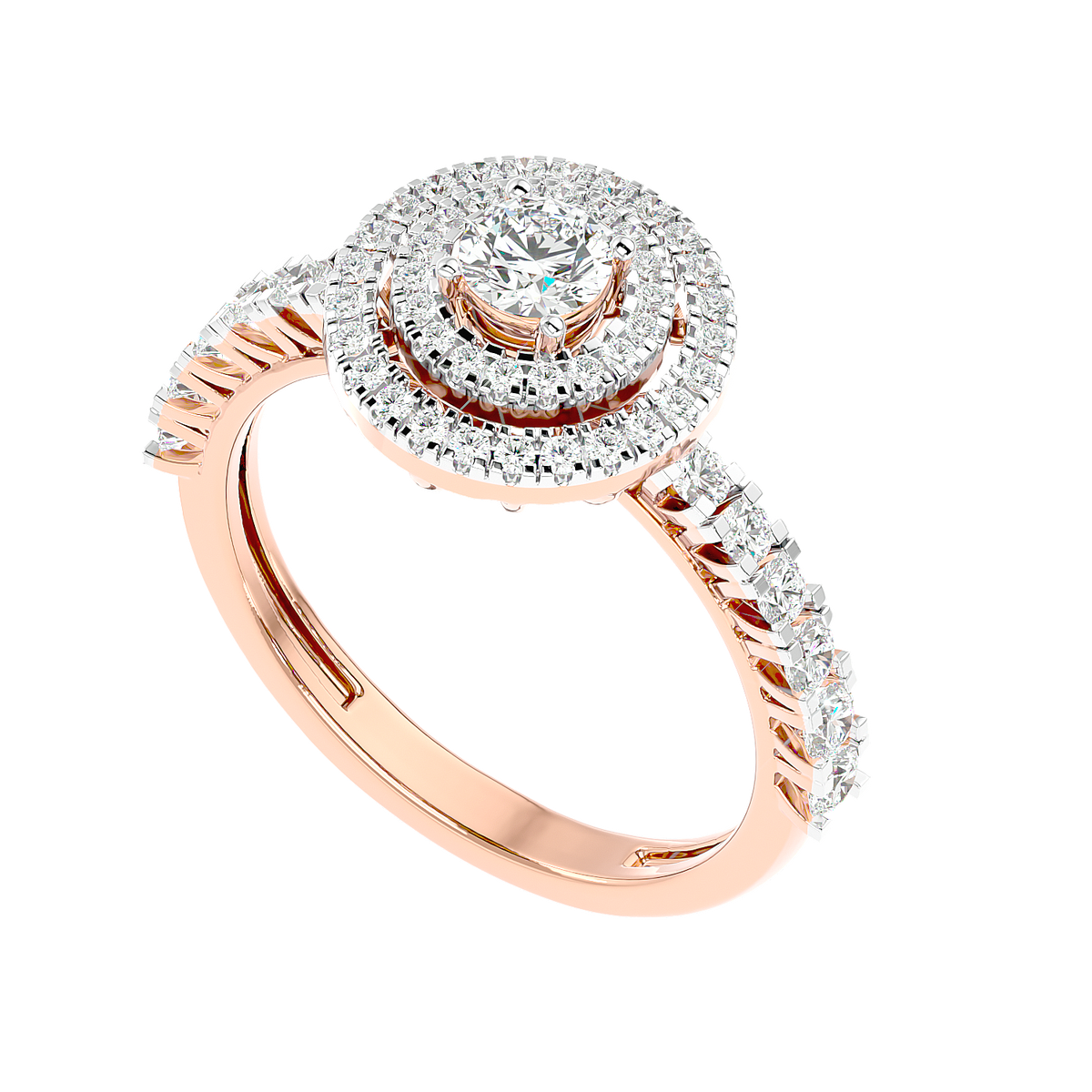 Double Halo Diamond Ring