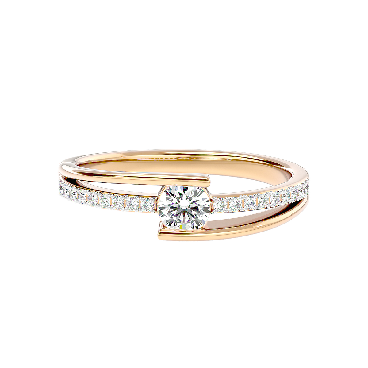 Modern Bypass Diamond Ring