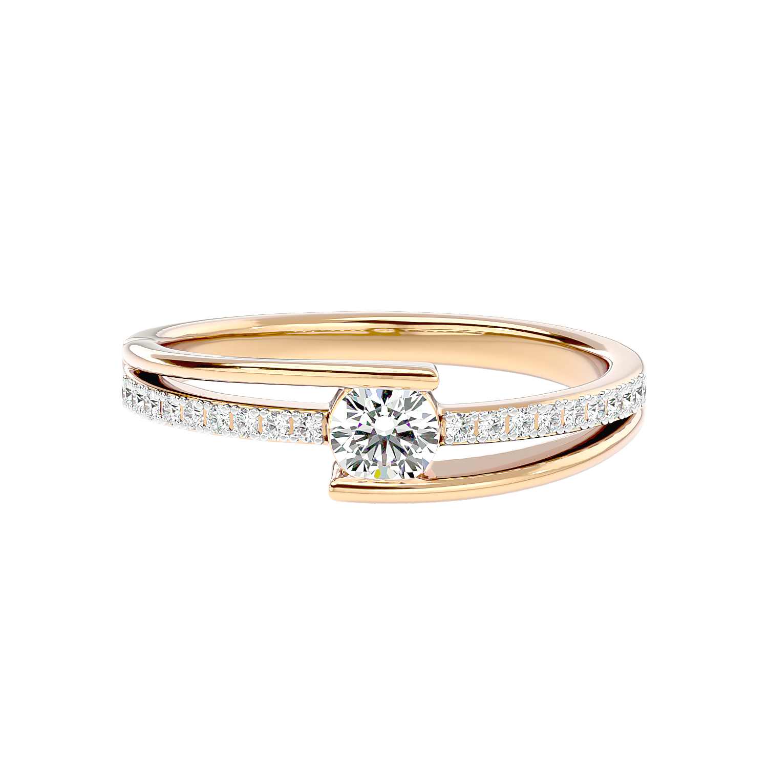 Modern Bypass Diamond Ring