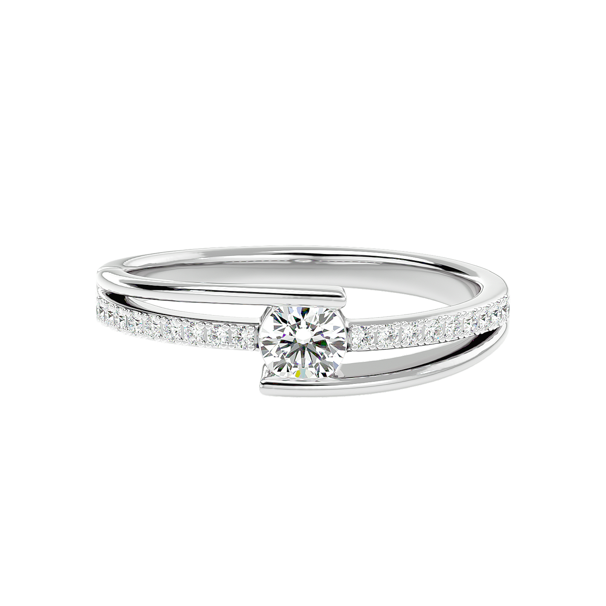 Modern Bypass Diamond Ring