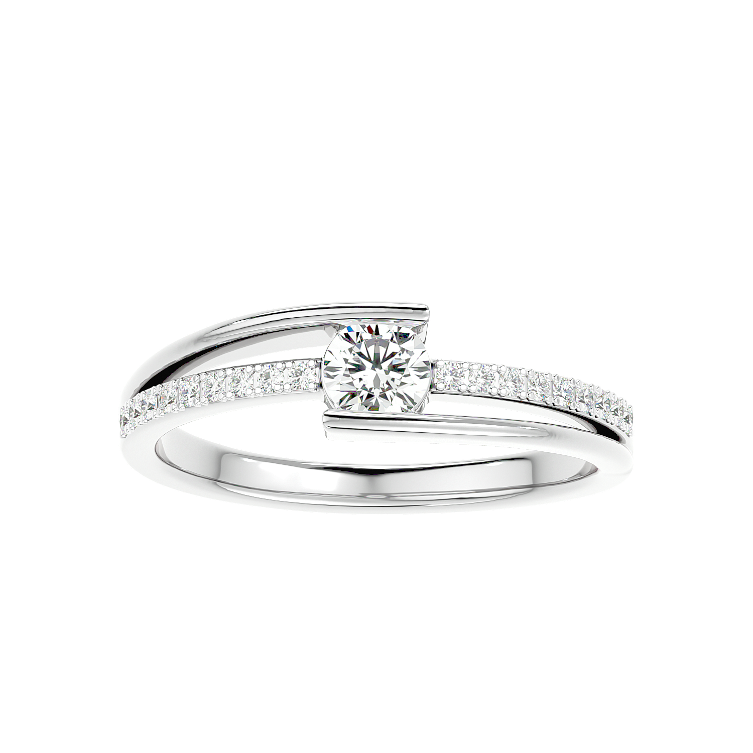 Modern Bypass Diamond Ring
