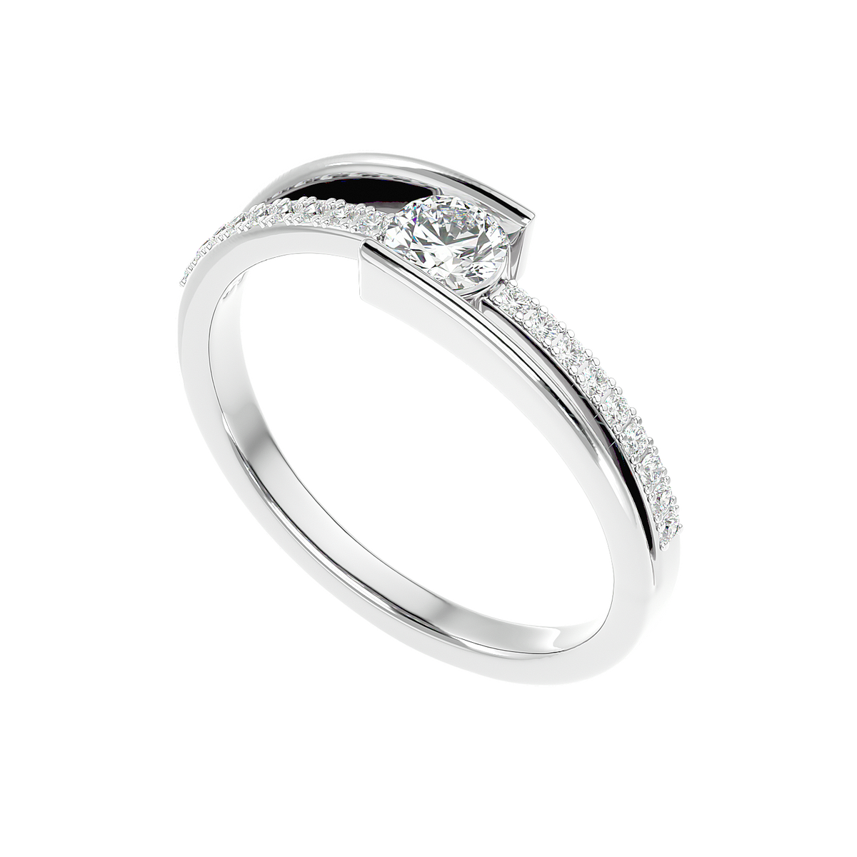 Modern Bypass Diamond Ring