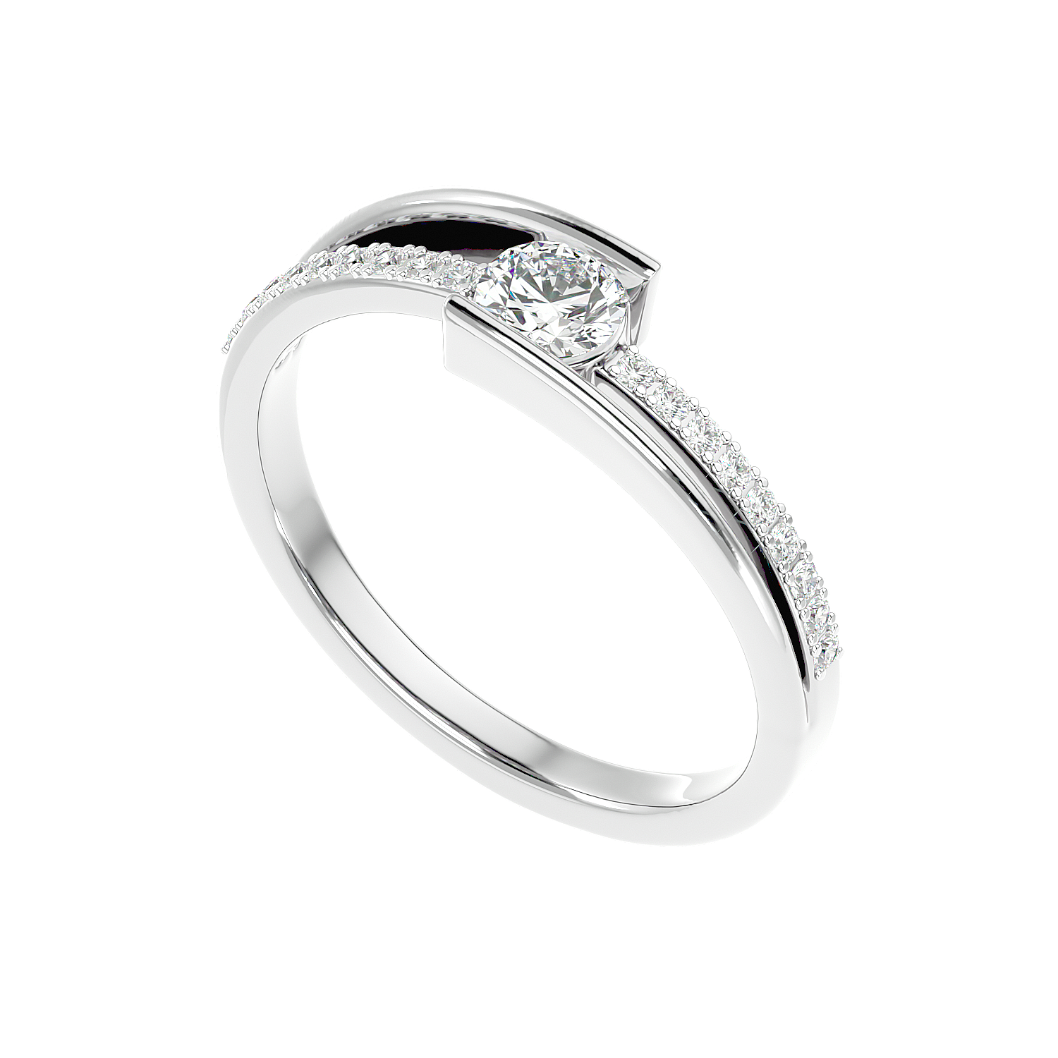 Modern Bypass Diamond Ring