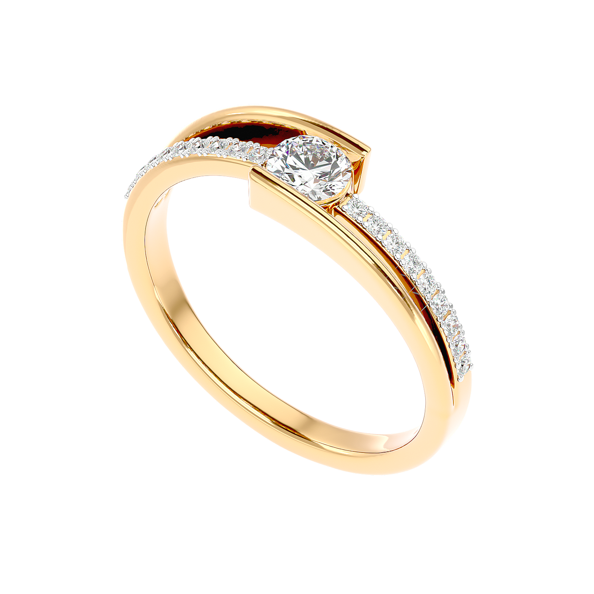 Modern Bypass Diamond Ring