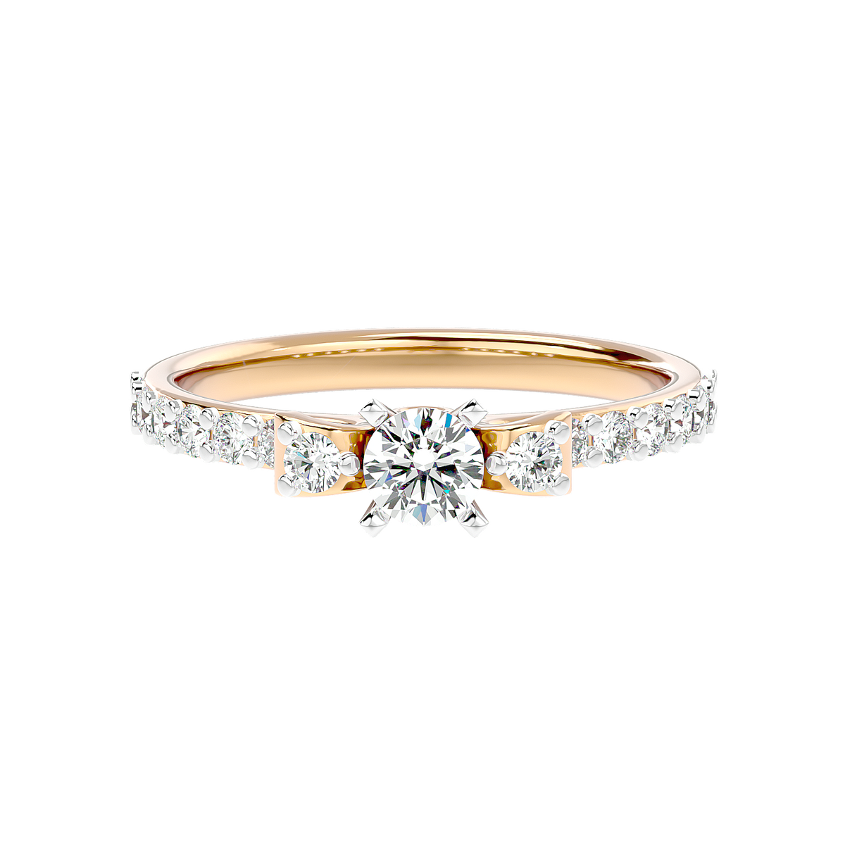 Cluster Shoulder Diamond Ring
