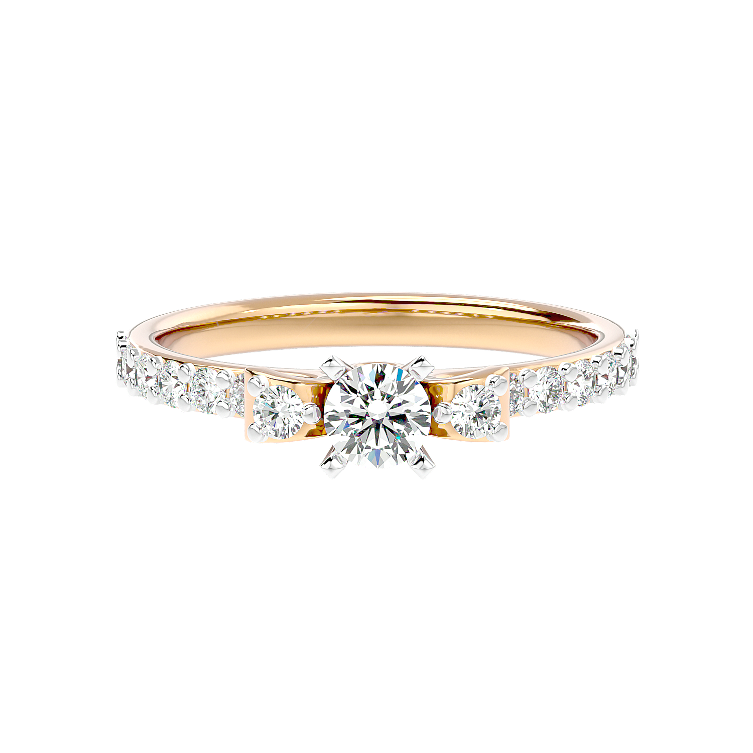 Cluster Shoulder Diamond Ring