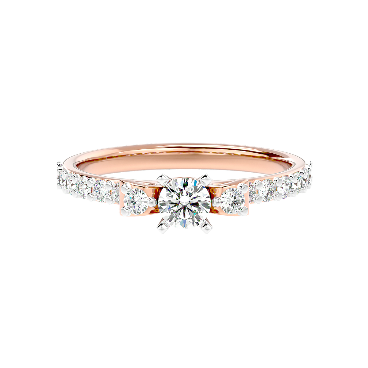 Cluster Shoulder Diamond Ring