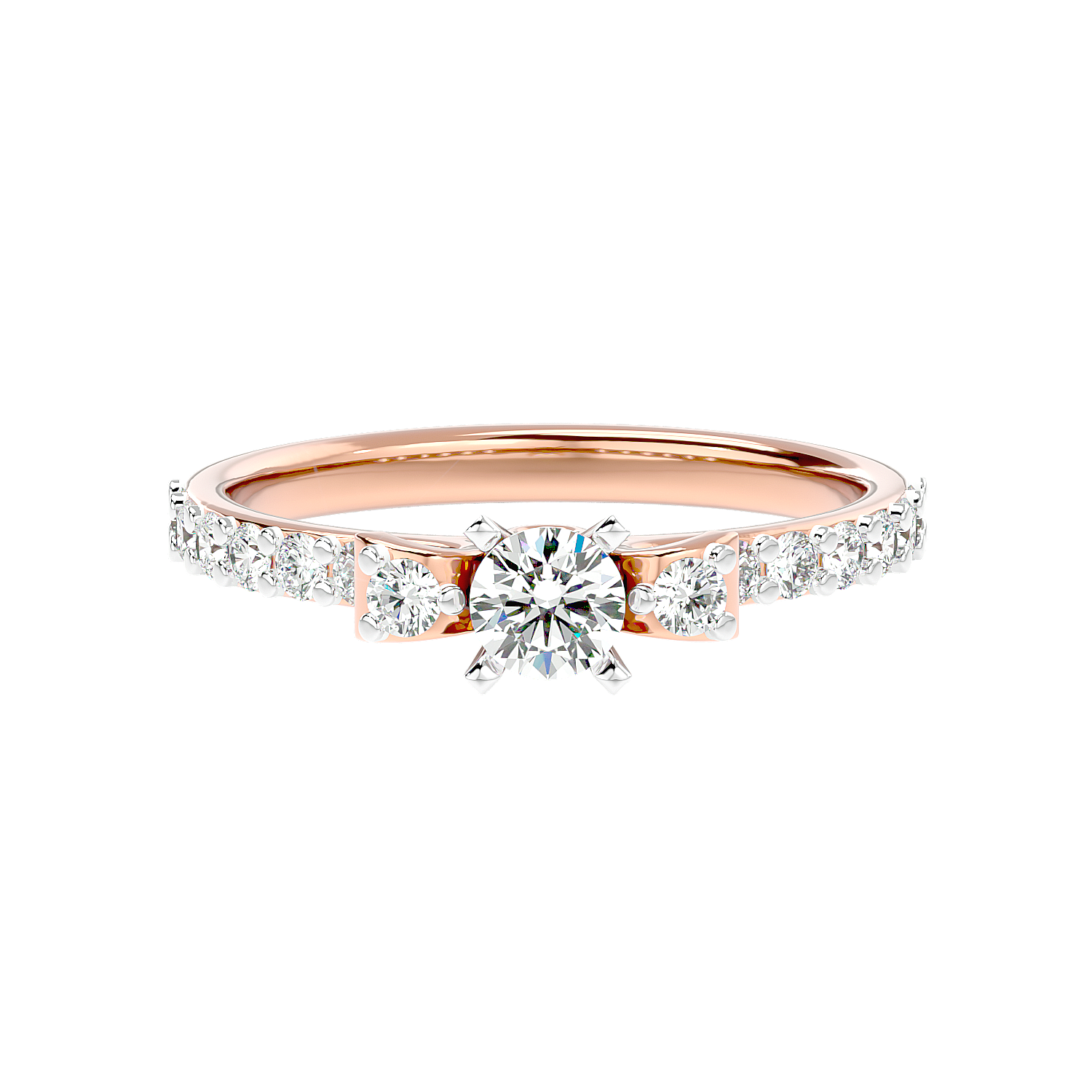 Cluster Shoulder Diamond Ring