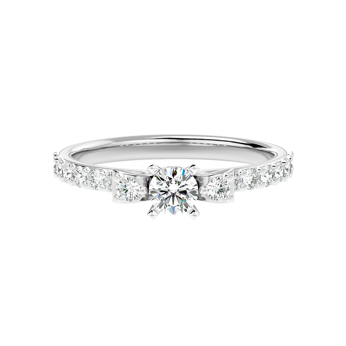 Cluster Shoulder Diamond Ring