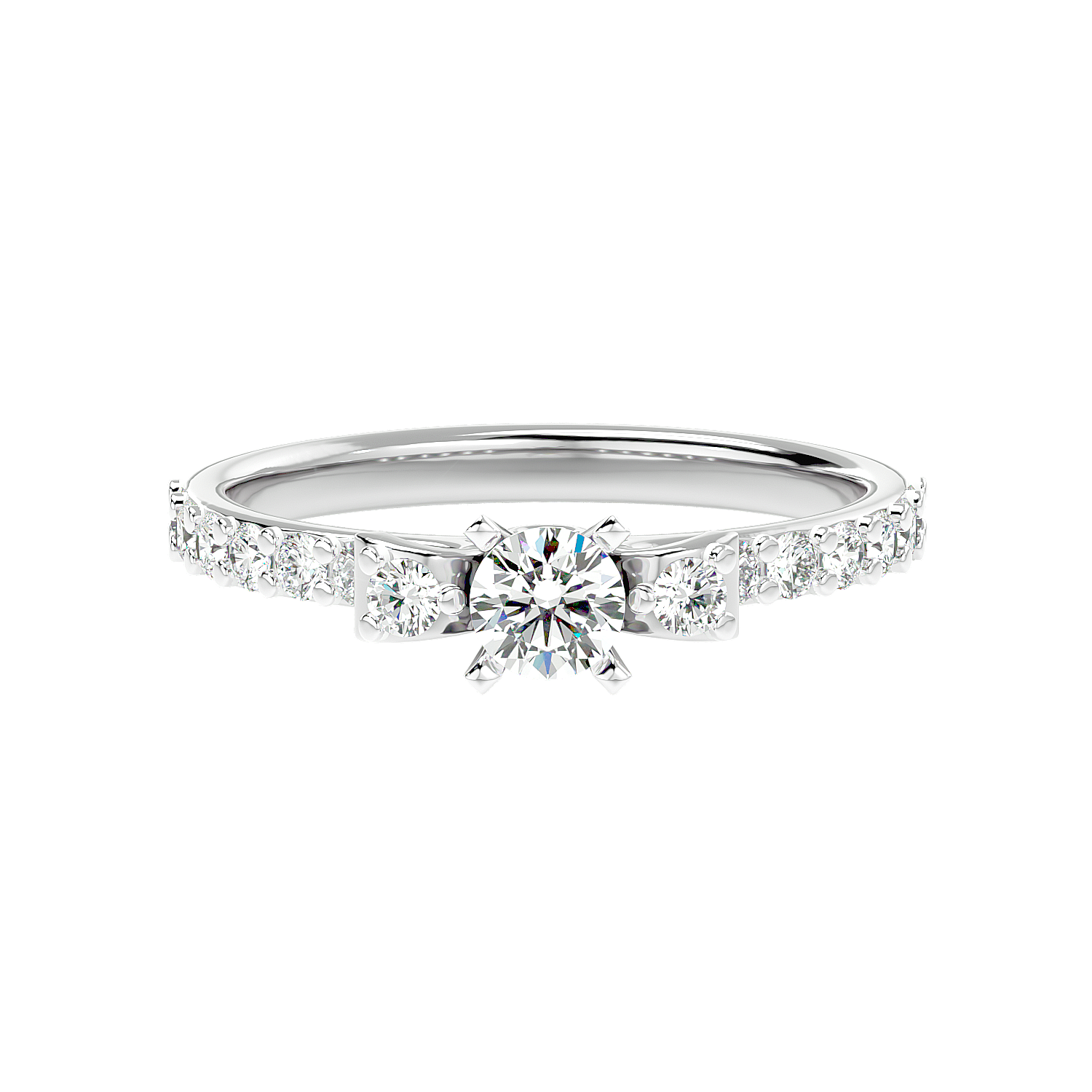 Cluster Shoulder Diamond Ring