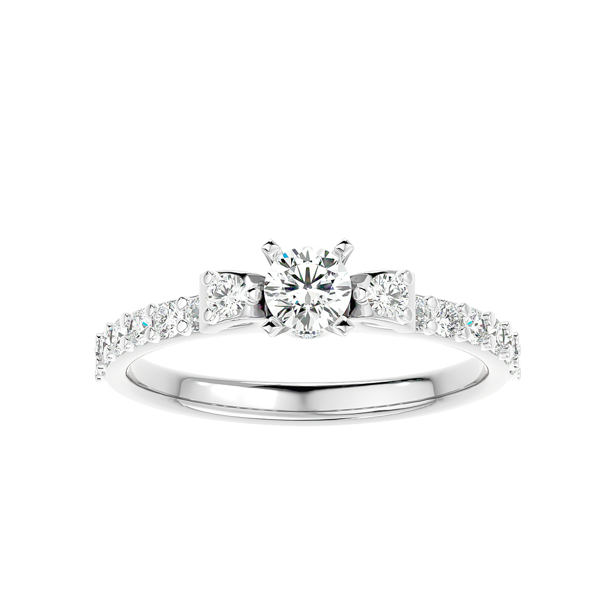 Cluster Shoulder Diamond Ring