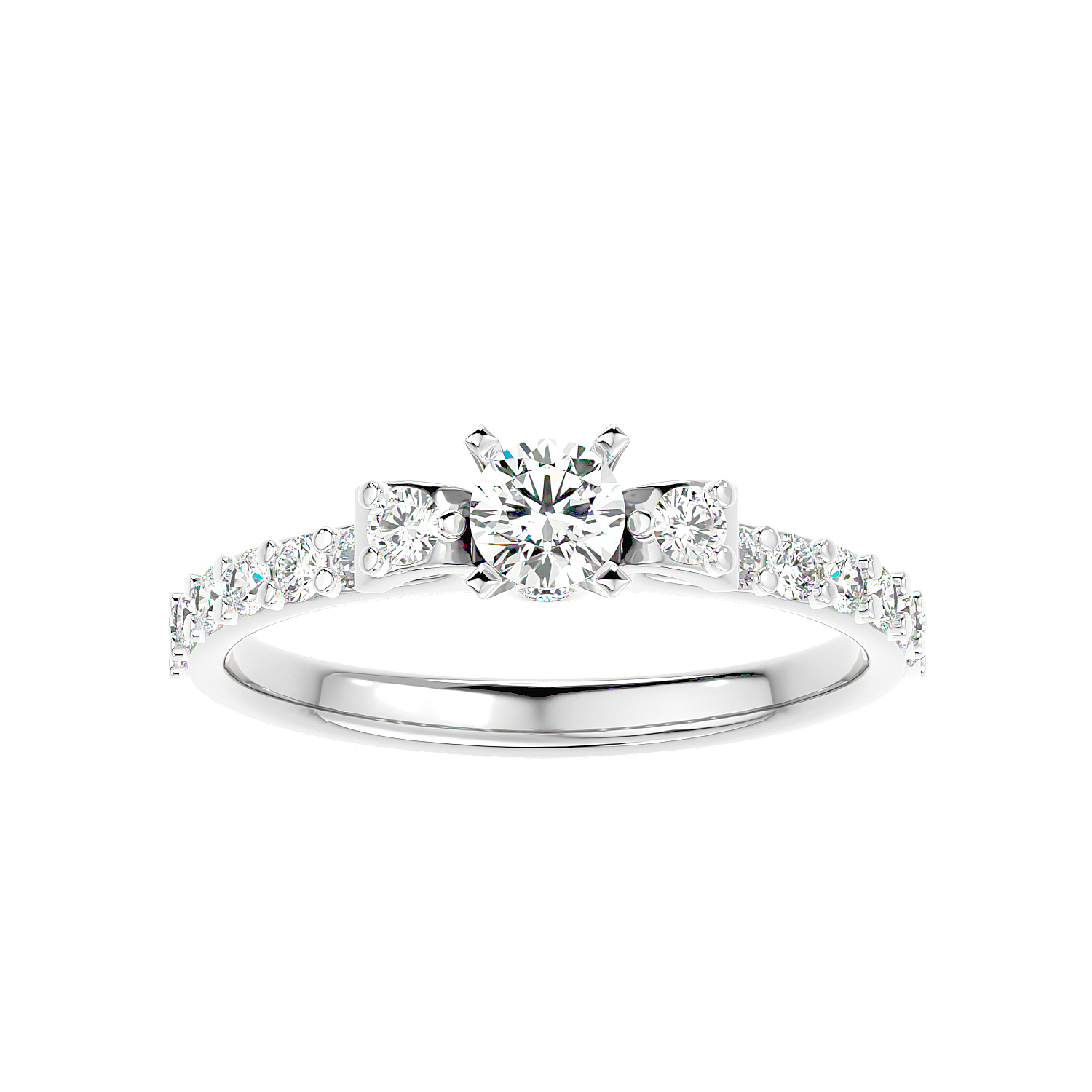 Cluster Shoulder Diamond Ring