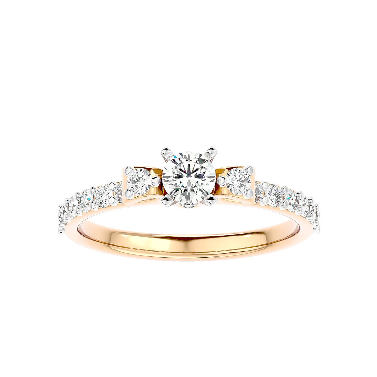 Cluster Shoulder Diamond Ring