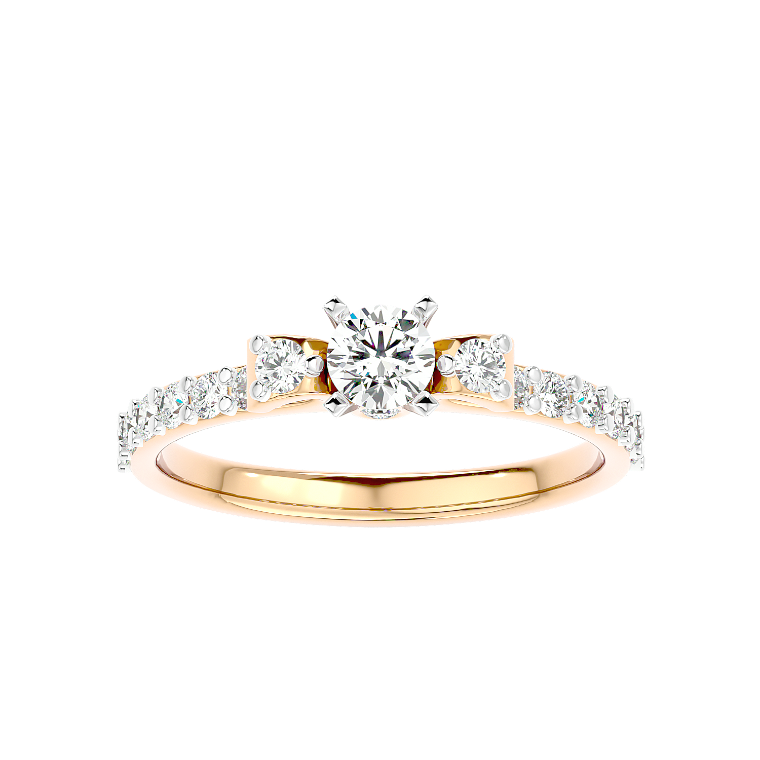 Cluster Shoulder Diamond Ring