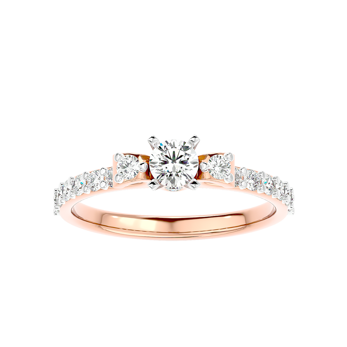 Cluster Shoulder Diamond Ring
