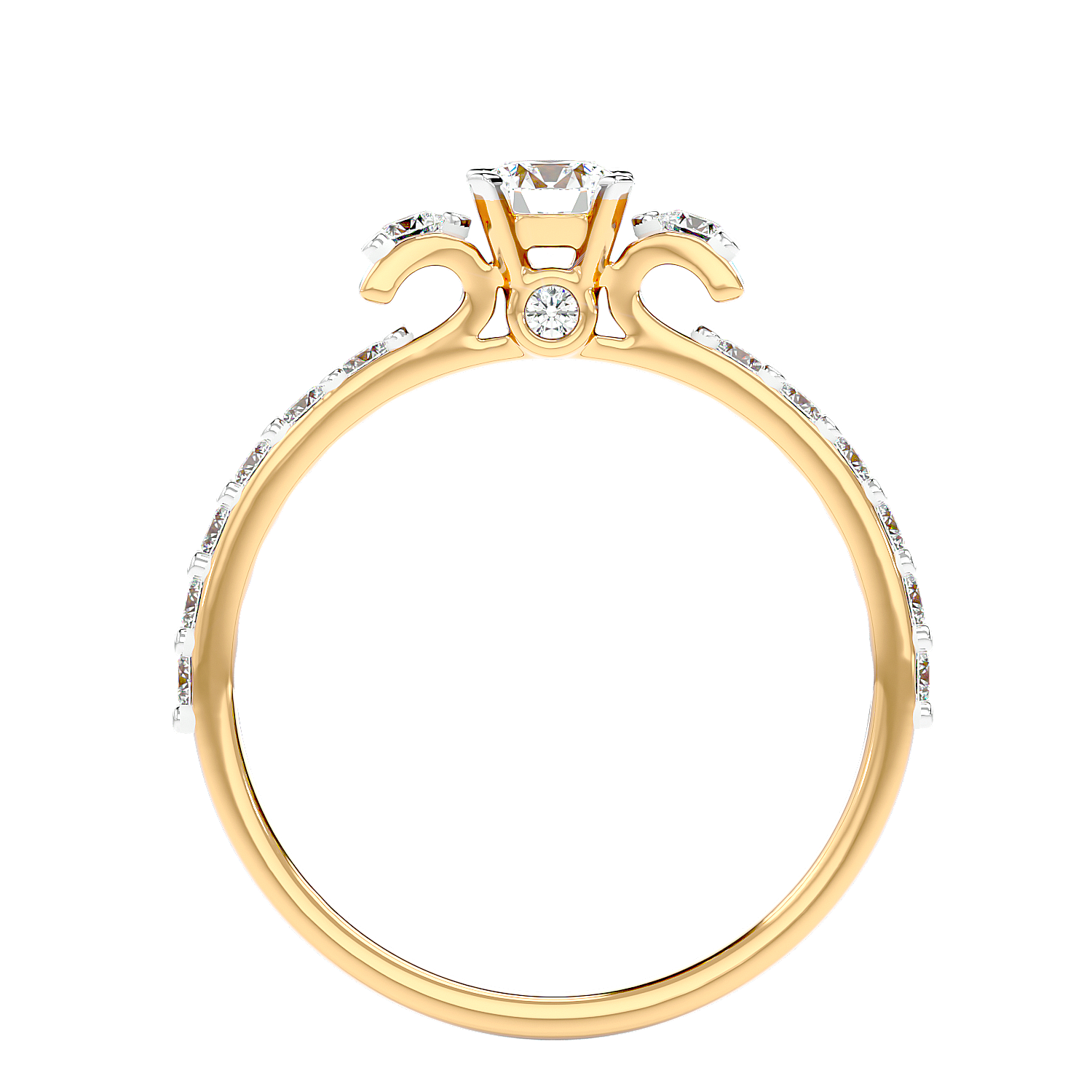 Cluster Shoulder Diamond Ring