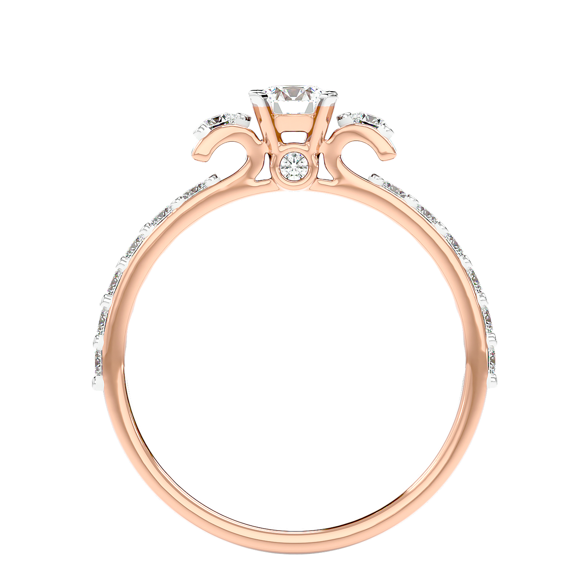 Cluster Shoulder Diamond Ring