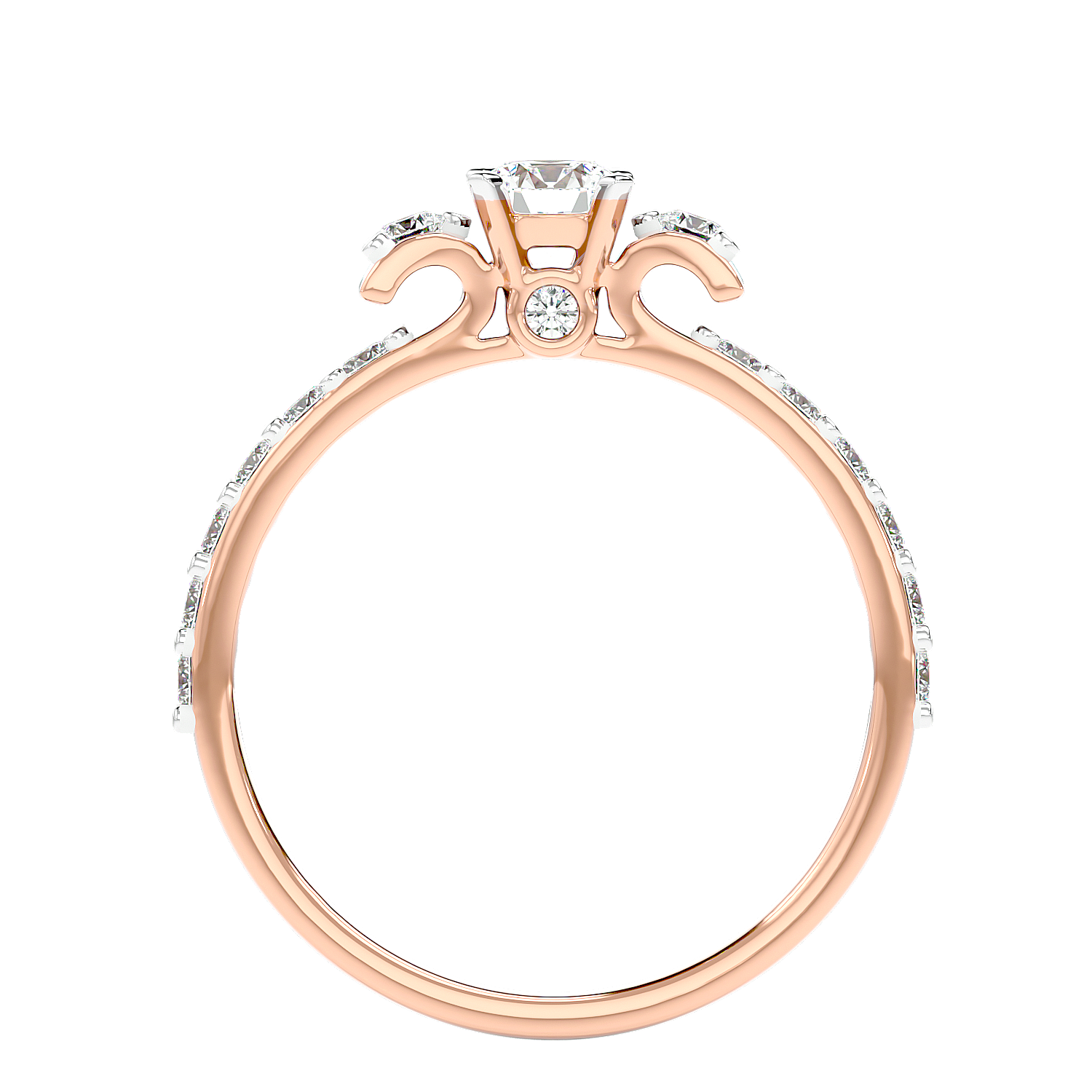 Cluster Shoulder Diamond Ring