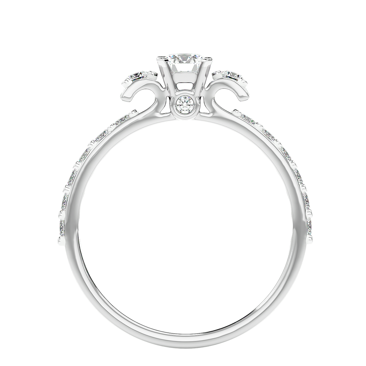 Cluster Shoulder Diamond Ring