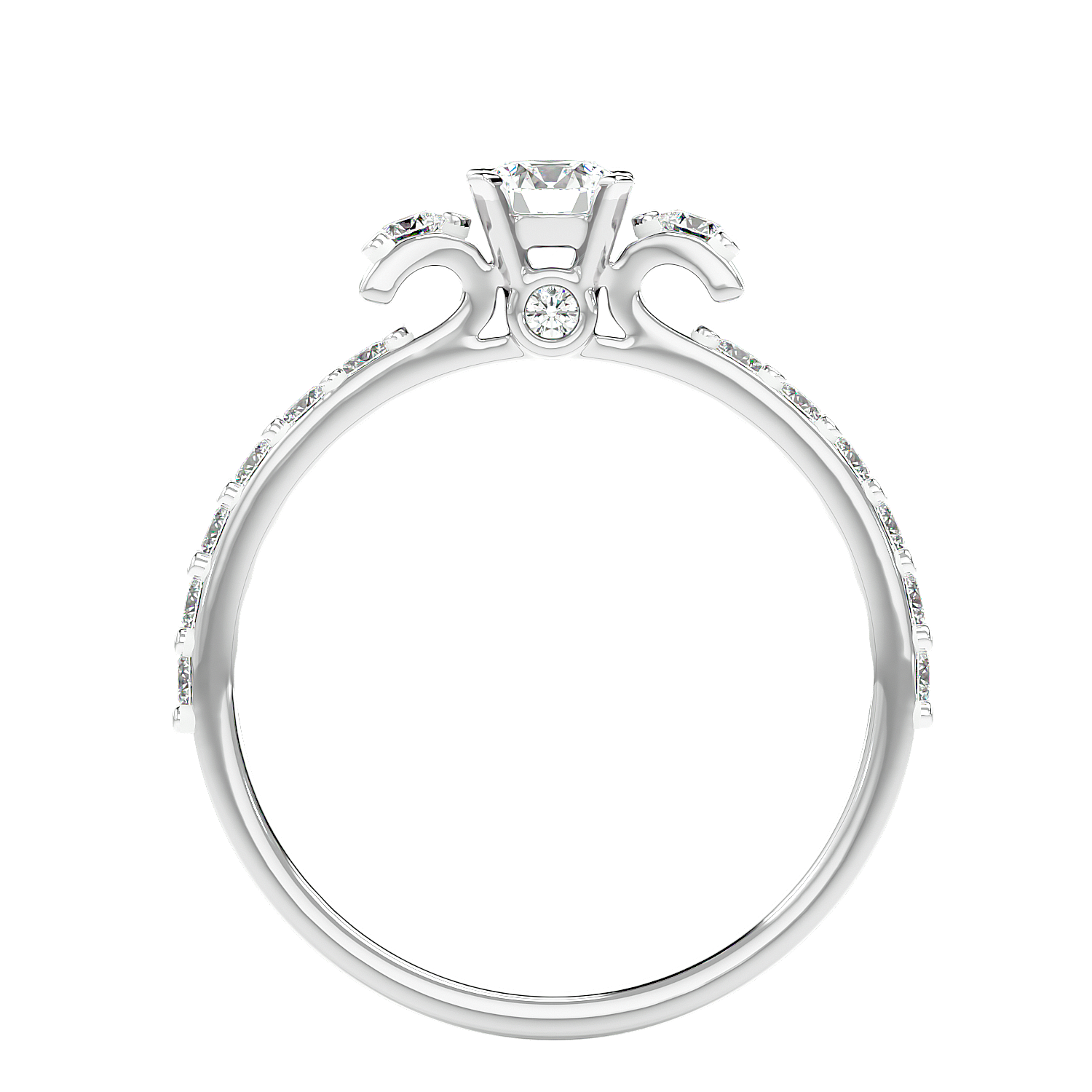 Cluster Shoulder Diamond Ring