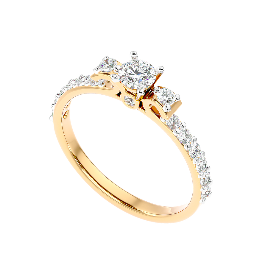 Cluster Shoulder Diamond Ring