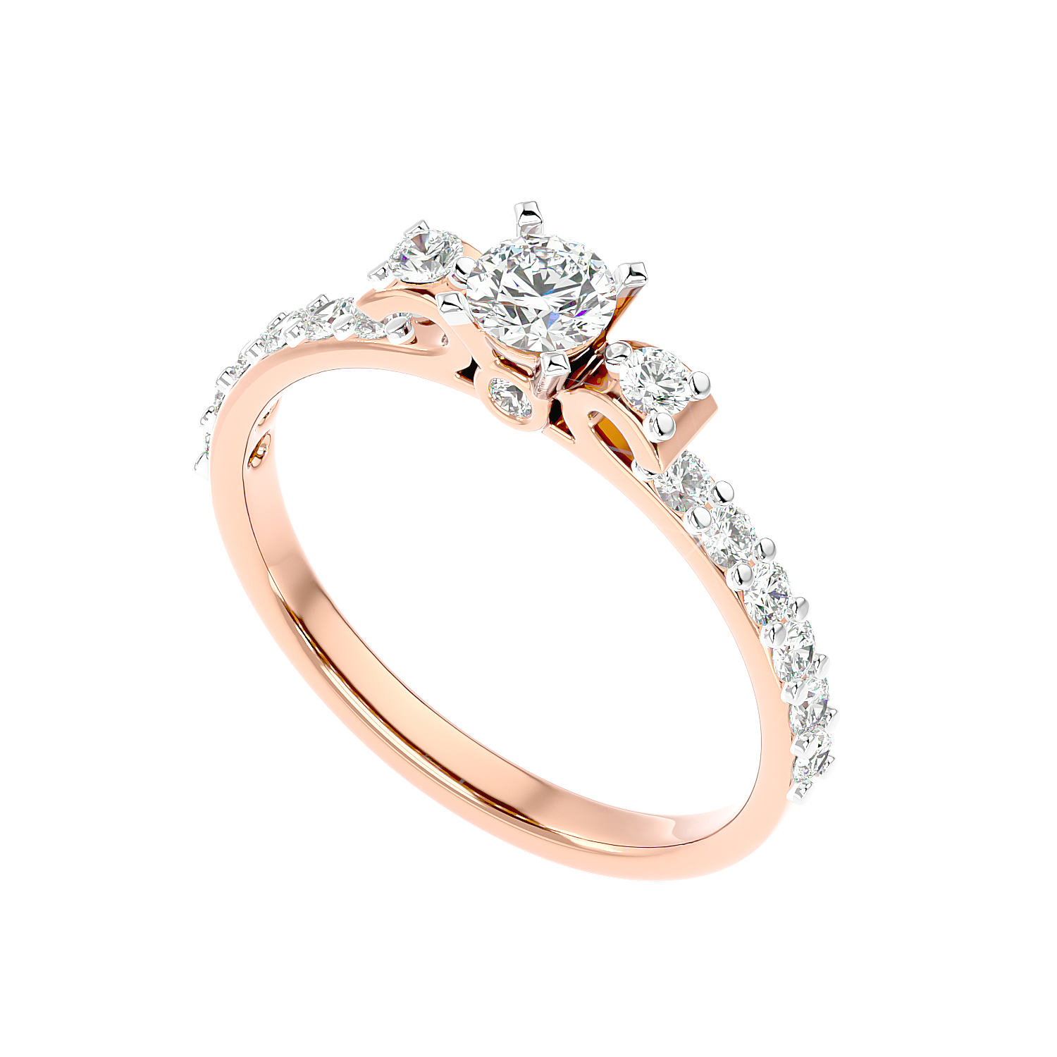 Cluster Shoulder Diamond Ring