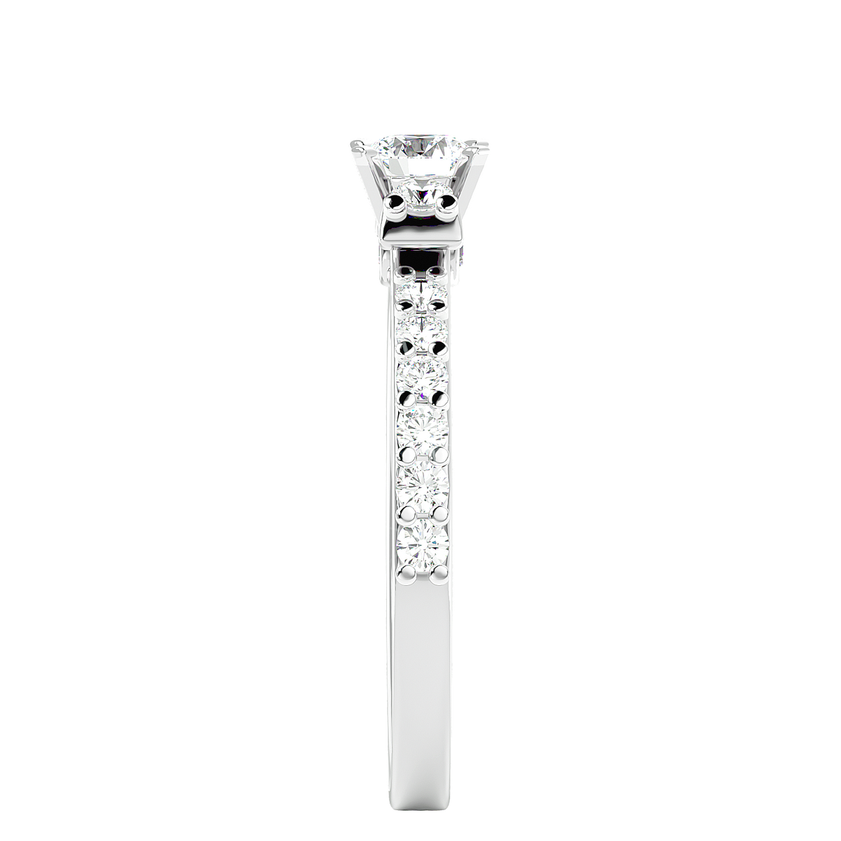 Cluster Shoulder Diamond Ring
