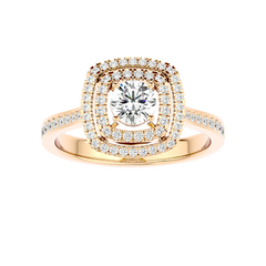 Cushion Double Halo Diamond Ring