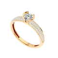 Curved Prong Pave Diamond Ring