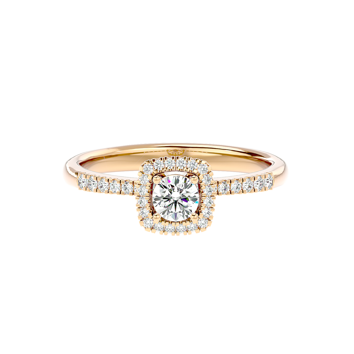 Cushion Halo Solitaire Diamond Ring