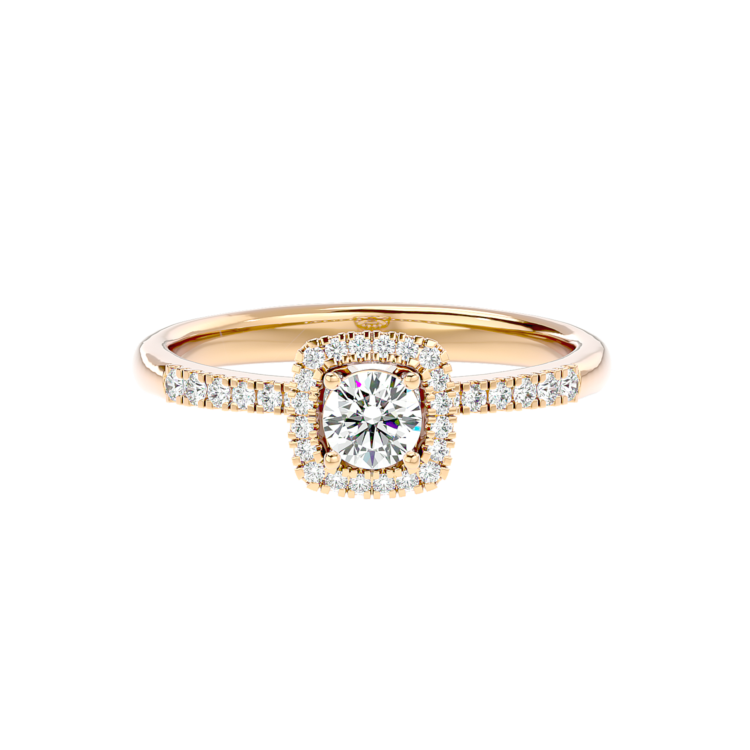 Cushion Halo Solitaire Diamond Ring