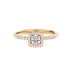 Cushion Halo Solitaire Diamond Ring