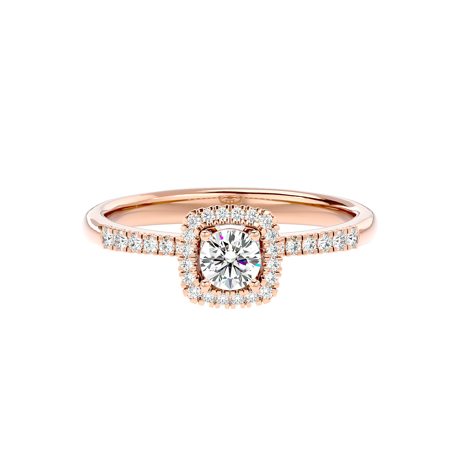 Cushion Halo Solitaire Diamond Ring