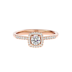 Cushion Halo Solitaire Diamond Ring