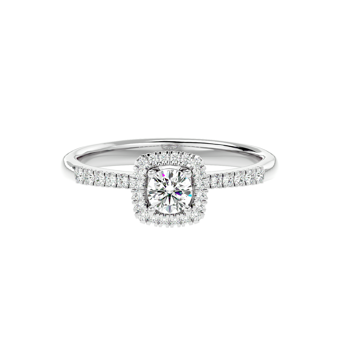 Cushion Halo Solitaire Diamond Ring