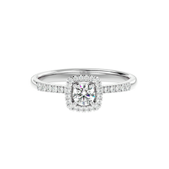 Cushion Halo Solitaire Diamond Ring