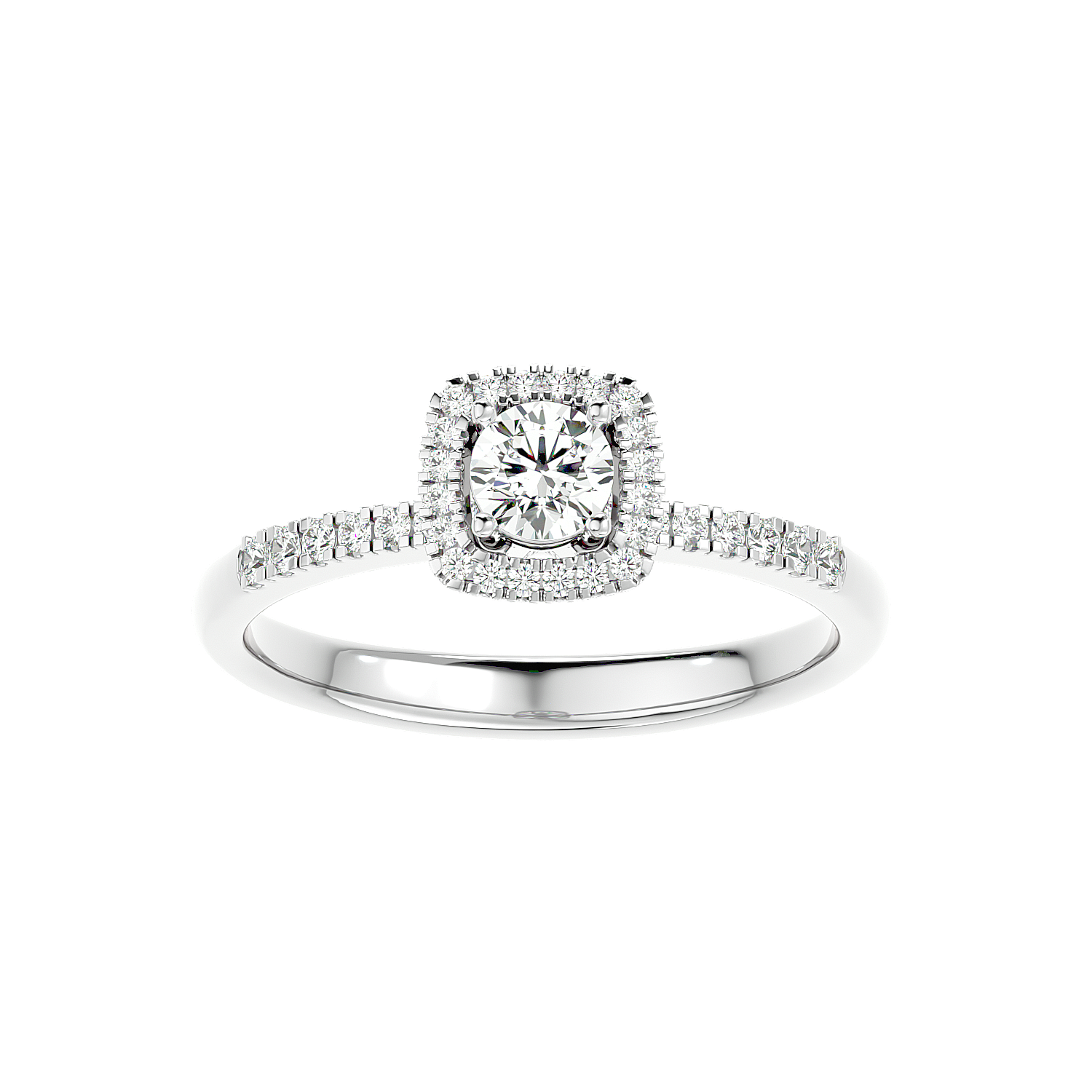 Cushion Halo Solitaire Diamond Ring
