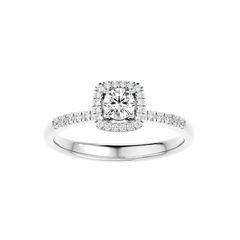 Cushion Halo Solitaire Diamond Ring
