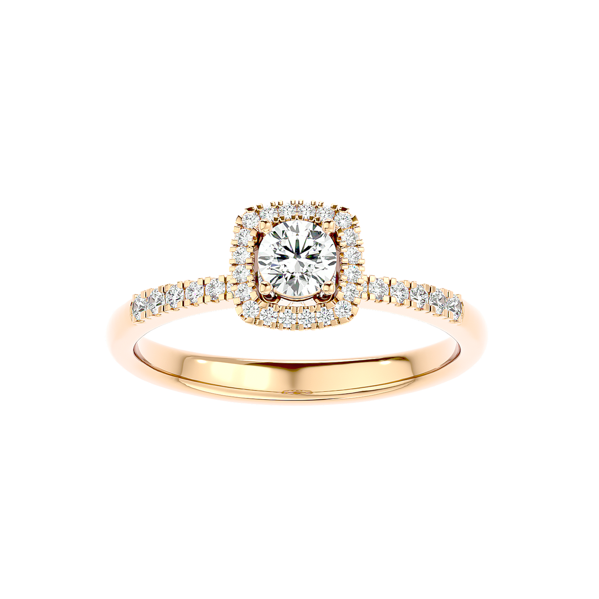 Cushion Halo Solitaire Diamond Ring